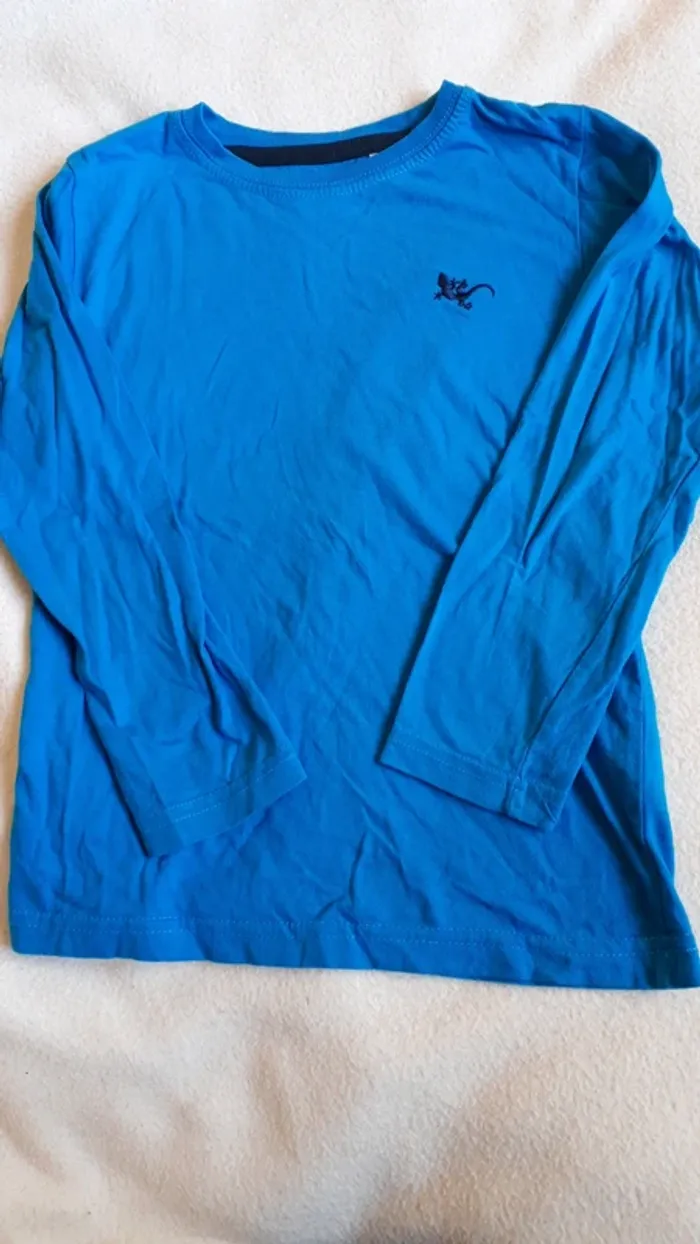 Tee shirt manches longues brodé salamandre garçon marque Basic taille 6 ans