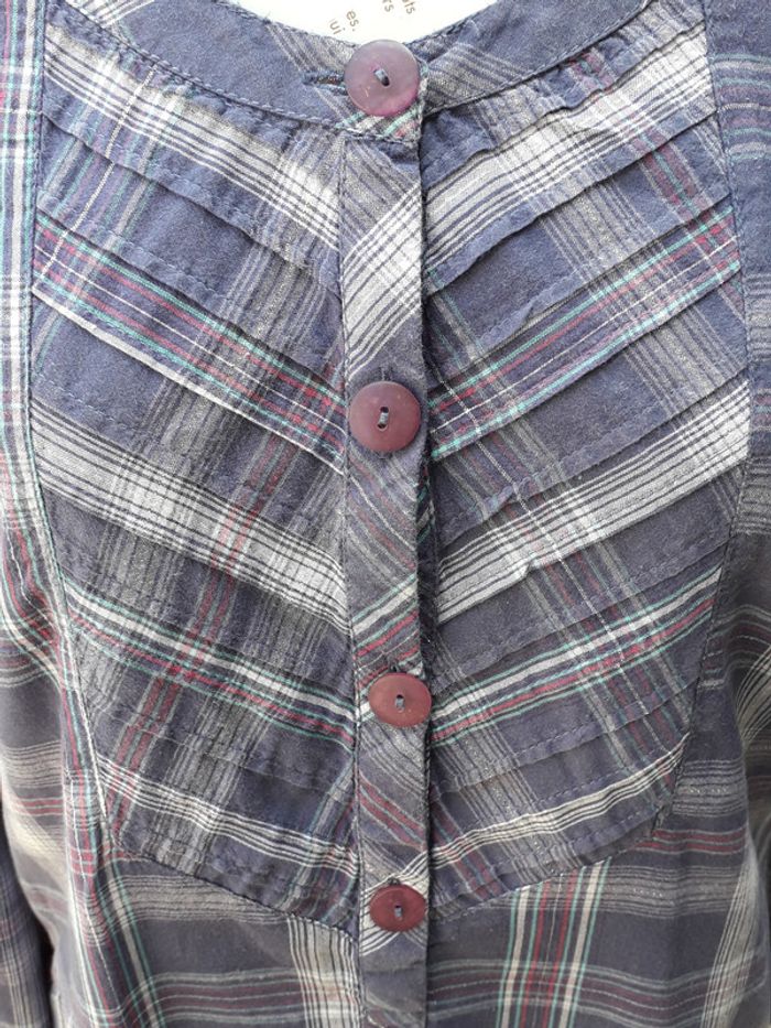 Robe écossaise en coton, manches longues - photo numéro 2