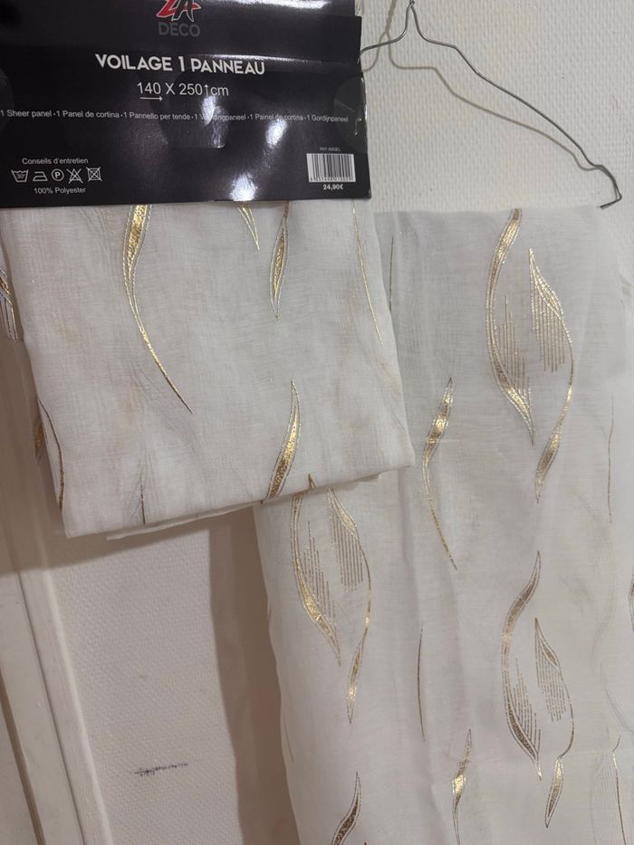 Rideau voilage magnifique or - photo numéro 2