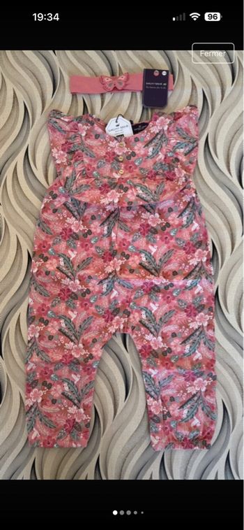 Combinaison et son bandeau assorti - Taille 18 mois
