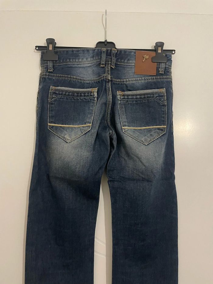 Jean taille haute coupe slim bleu foncé effet délavé Terance Kole taille 14 ans - photo numéro 5