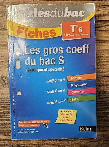Les clés du bac – Fiches Terminale S (Belin) – Révisions Bac