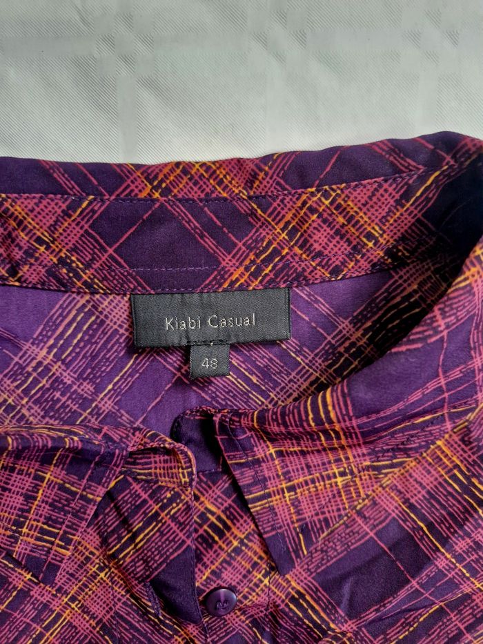 Chemisier Fluide Carreaux Violet/Prune Kiabi – Taille 48 - photo numéro 8