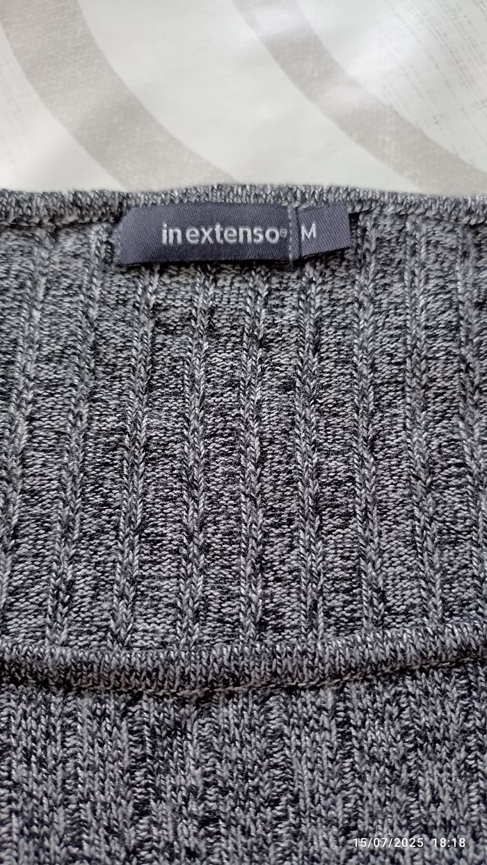 Pull côtelé M In Extenso gris - photo numéro 2