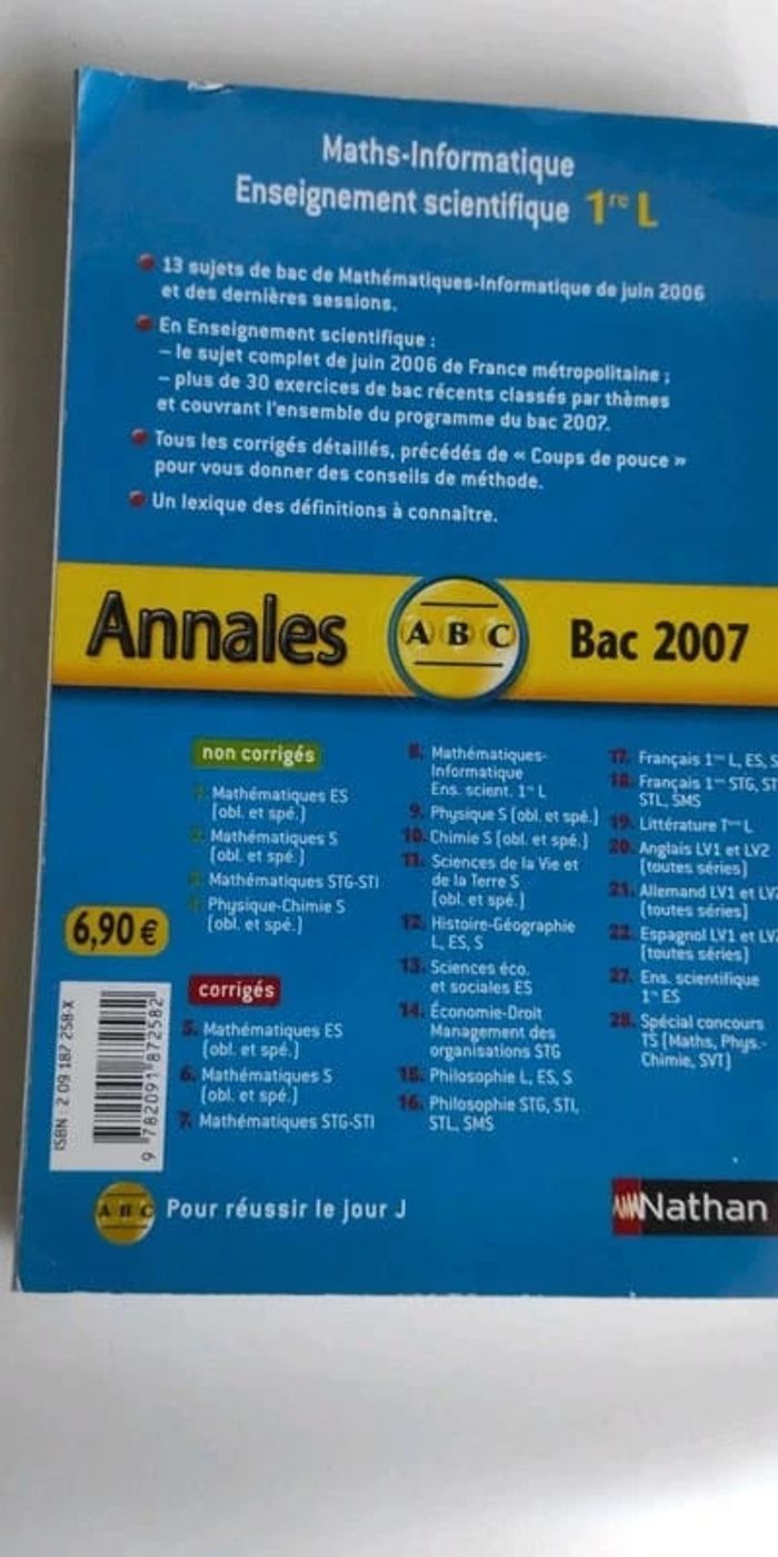 Annales math 1 ère L - photo numéro 2