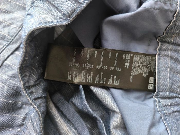 Pantalon Uniqlo bleu rayé blanc M - photo numéro 3