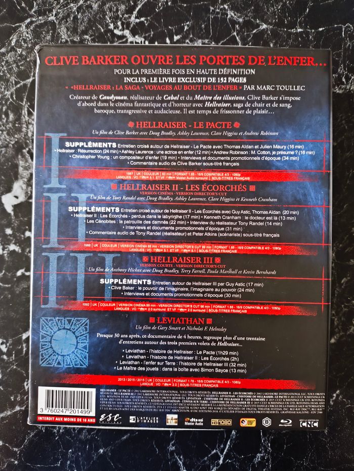 Coffret Hellraiser Trilogie en Blu-ray - photo numéro 2