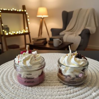 Bougies gourmandes 160g cookie chocolat et pomme d'amour