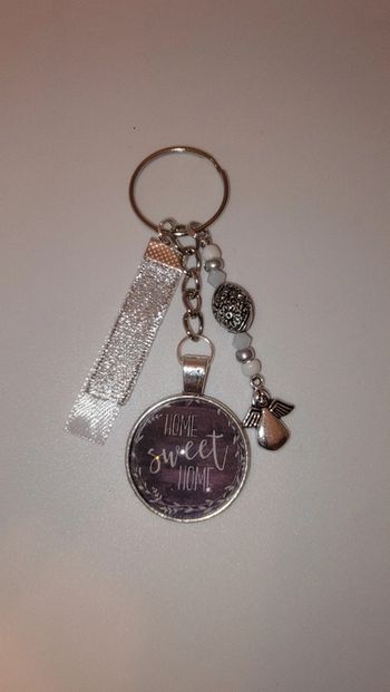 Cadeau pensées positives,porte clé message bijoux de sac " home sweet home "