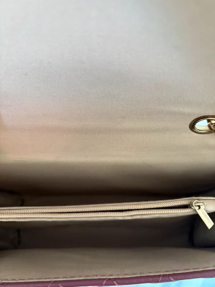 Sac bandoulière bordeaux matelassé - Chaîne dorée - photo numéro 3