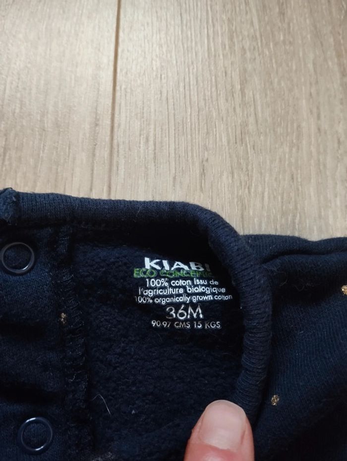 Robe mignonne bleue marine pois cœur dorés 36 mois automne hiver - photo numéro 2