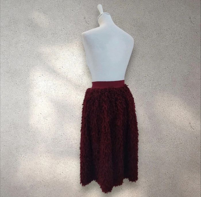 Jupe midi taille élastique 36 à plumes - photo numéro 4