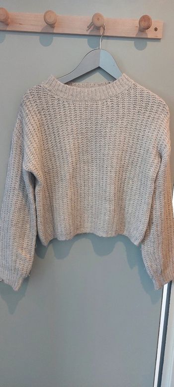 Pull maille fille beige