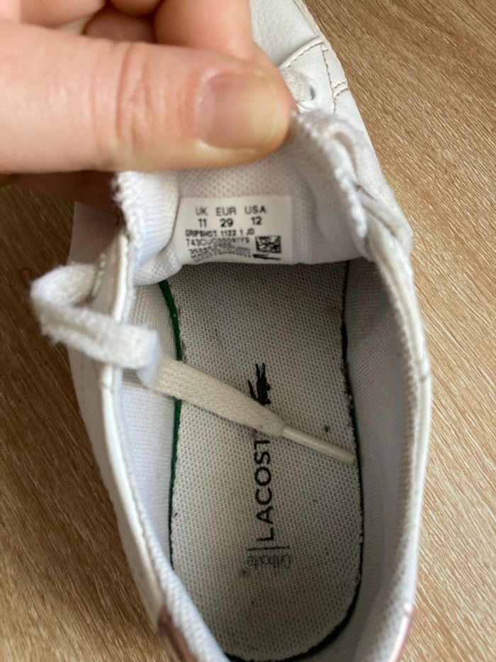 baskets fille lacoste taille 29 - photo numéro 5