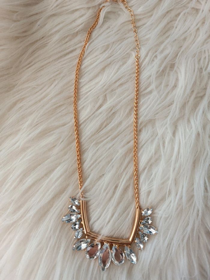 Collier fantaisie doré à strass réglable Easyclothes Neuf - photo numéro 2