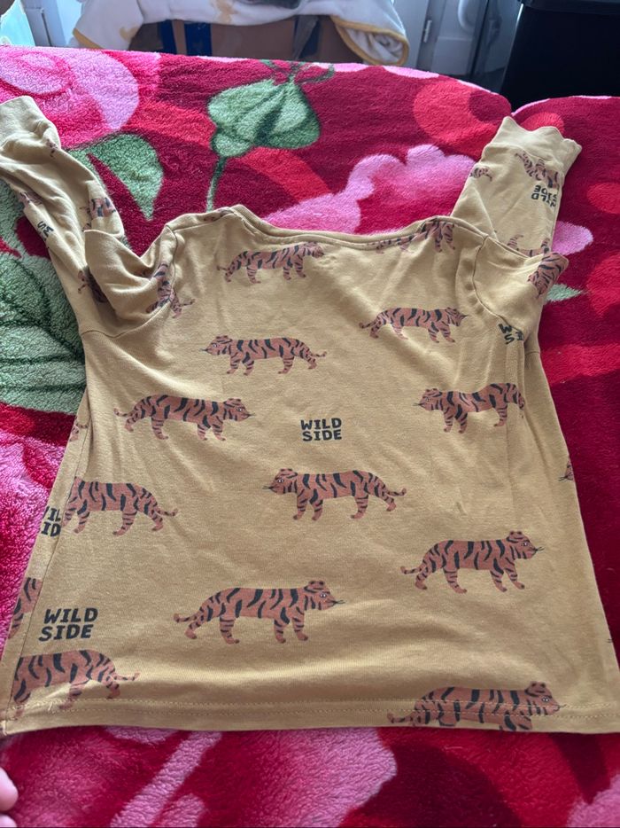 Pyjama léger aux motifs tigres et écriture - photo numéro 3