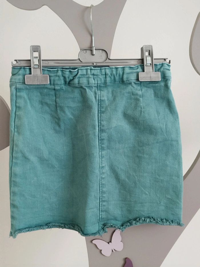 Jupe en jean bleu vert Kiabi taille 8 ans - photo numéro 2