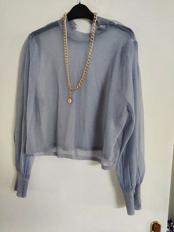 Blouse transparente manches bouffantes