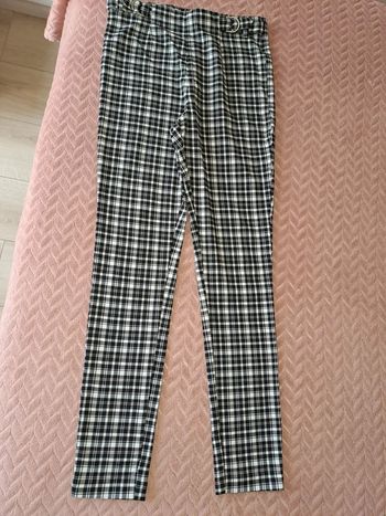 Pantalon femme slim à carreaux Jennyfer 38 noir et blanc comme neuf