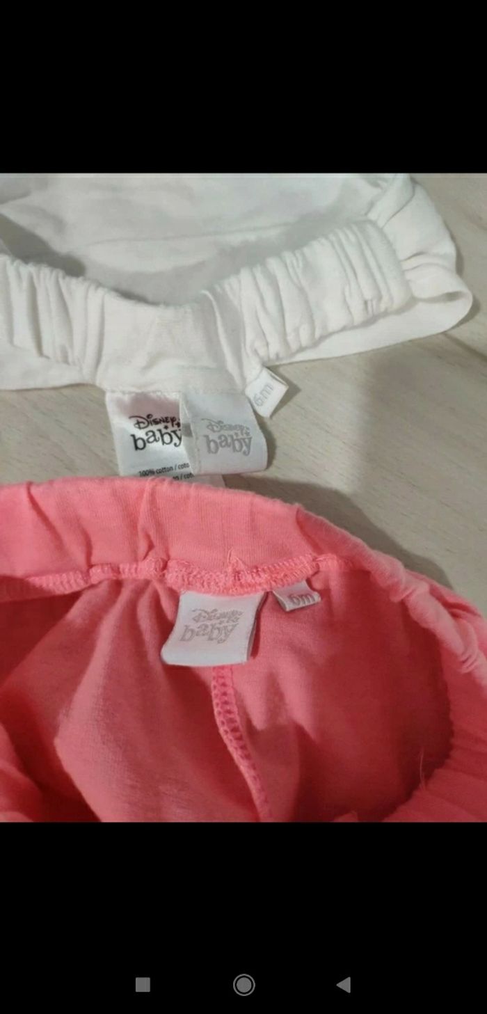 Superbe ensemble fille été Disney Minnie 6 mois short t shirt et bandeau - photo numéro 7