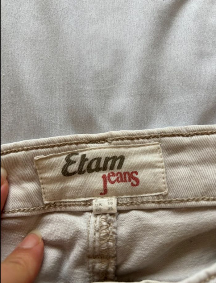 Jean etam jeans blanc écru crème taille basse slim y2k début 2000 taille M/38 - photo numéro 8