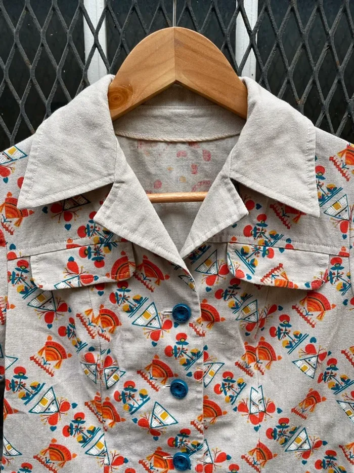 Chemise / veste à manches courtes vintage 60s 70s - photo numéro 2