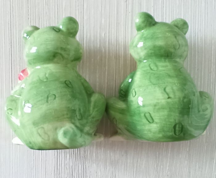 Lot saliere et poivriere grenouilles vintage - photo numéro 2