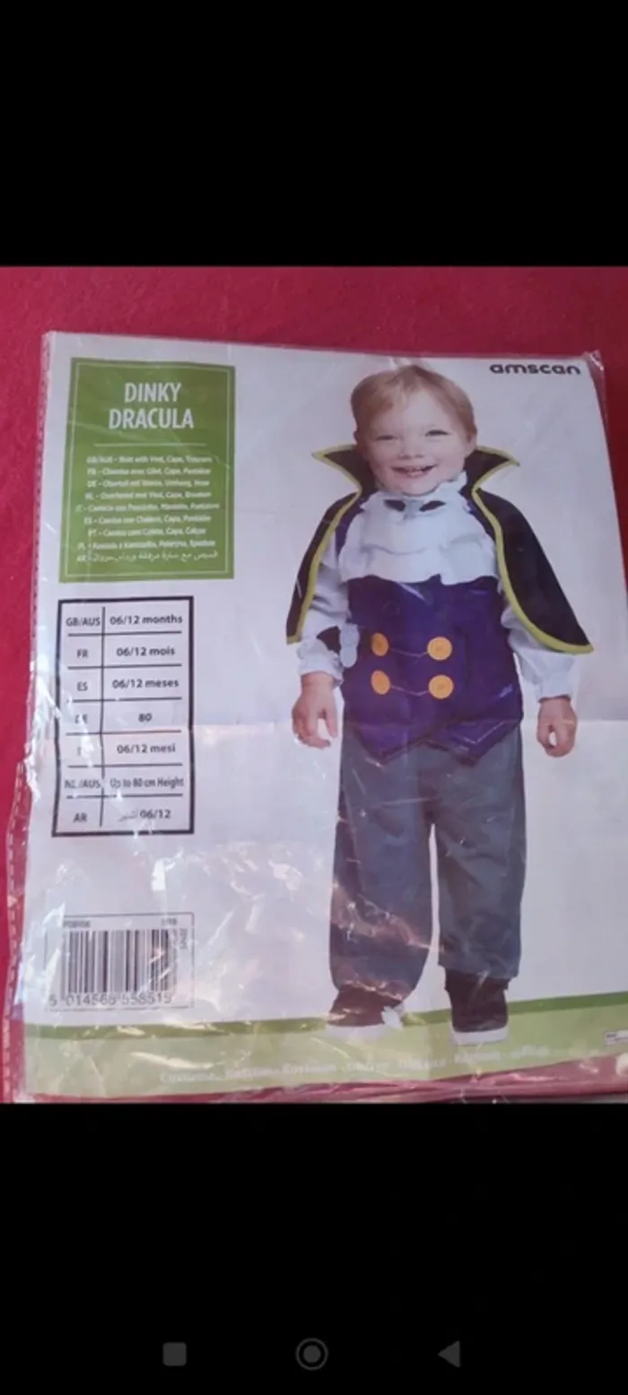 Déguisement halloween 6/12 mois