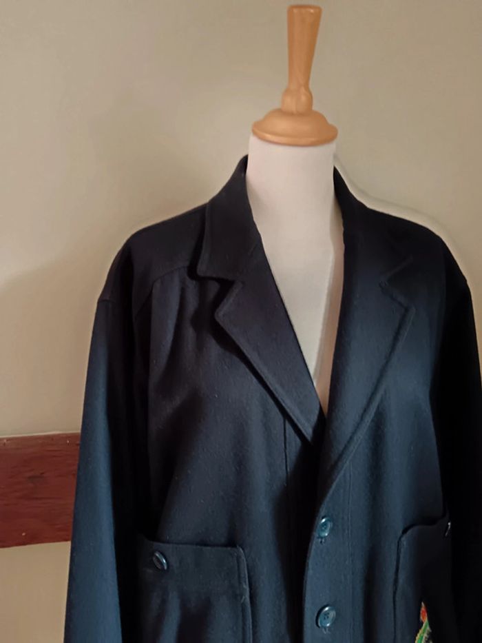 Veste laine bombers marine Made in Italy - photo numéro 5