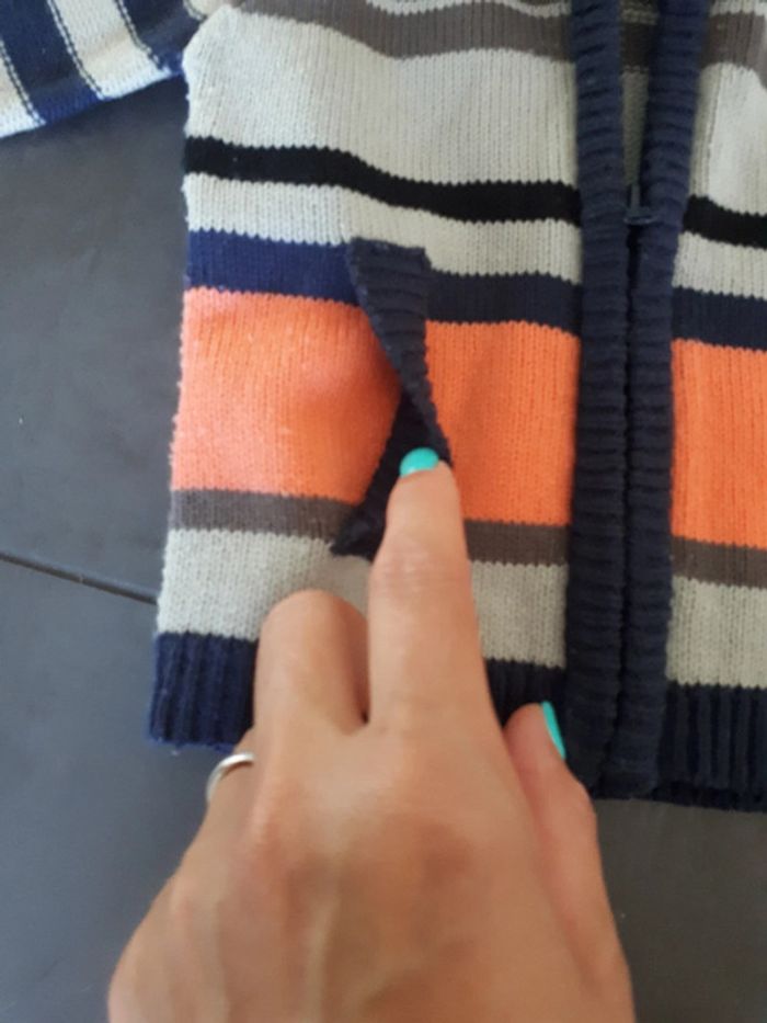 Gilet zippé Influx 6 mois gris bleu marine corail - photo numéro 2