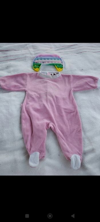 Pyjama velours 1mois rose