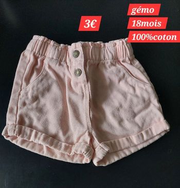 Short rose fille 18mois