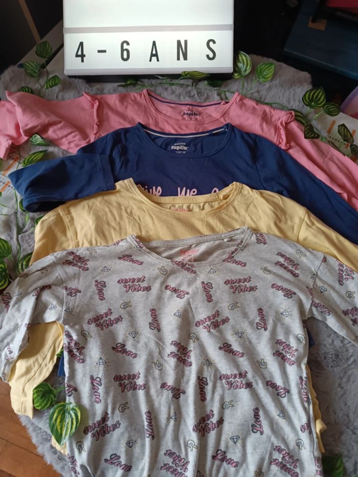 Lot de 4 tee-shirts manches longues 4/6 ans 110/116