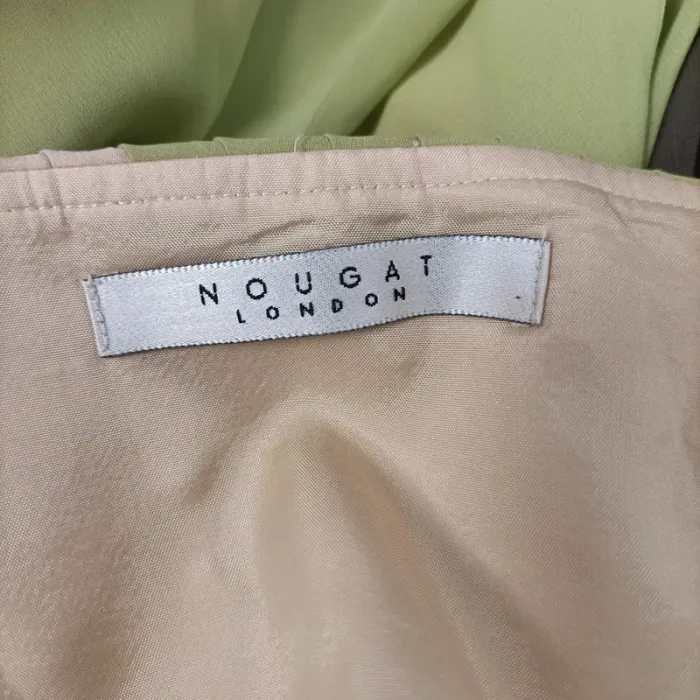 Robe bustier plissée Nougat London beige vert marron taille 38 cocktail été A100 - photo numéro 15