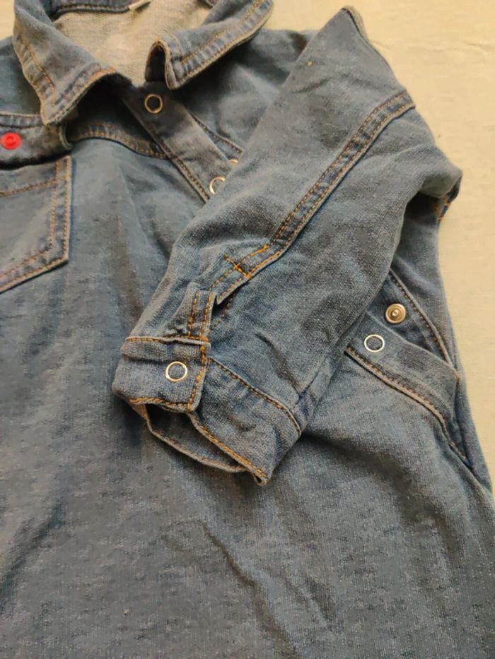 Combinaison jeans bébé 70 cm - photo numéro 4