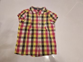 Chemisier manche courte à carreau coloré