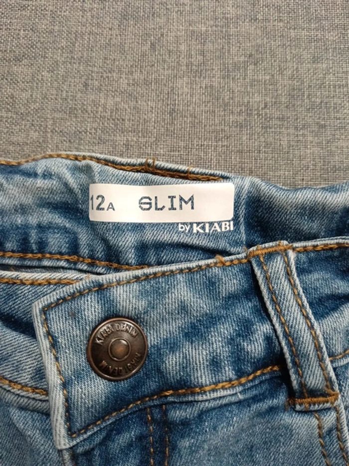 C55 short jeans bleu kiabi 12 ans - photo numéro 3