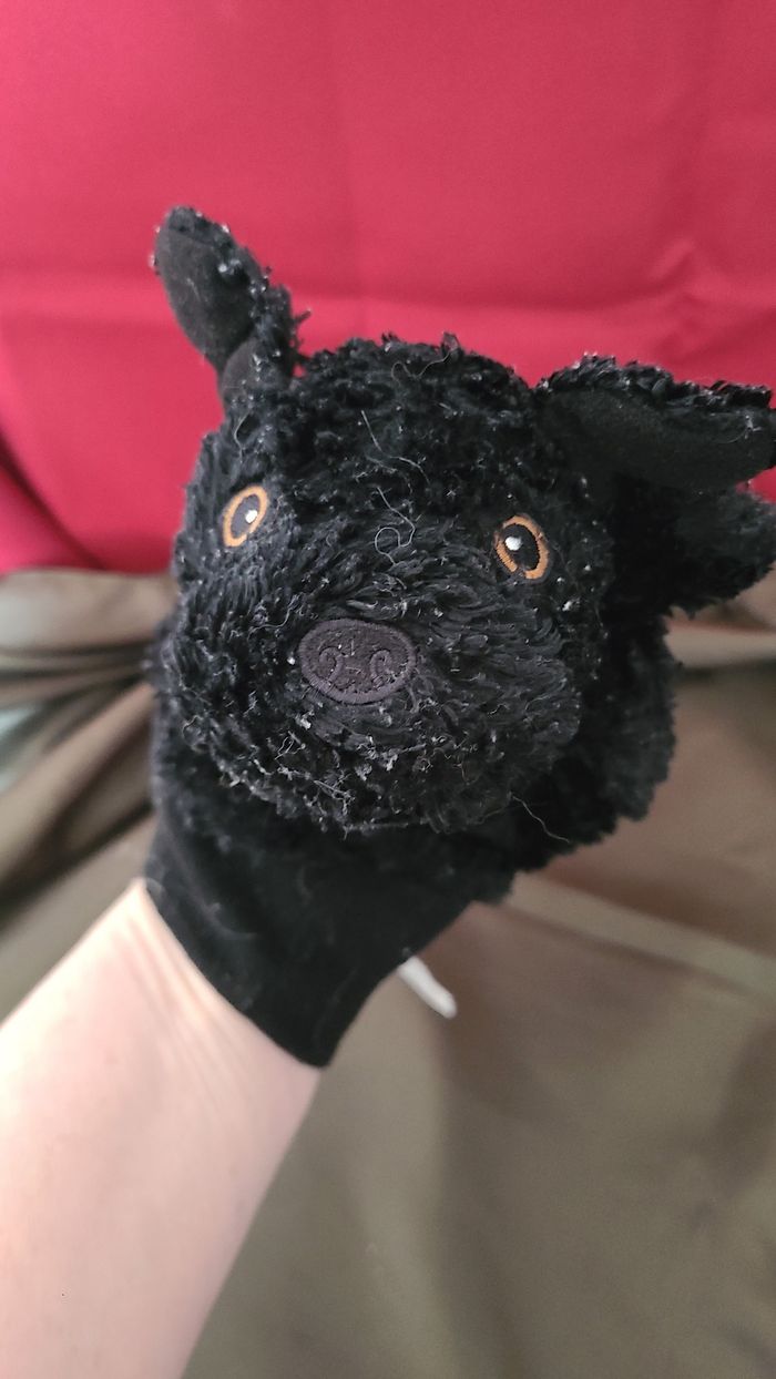 Doudou chien noir marionnette gant ikea - - photo numéro 2