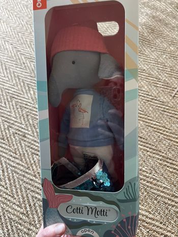 Peluche éléphant orange toys cotti motti 