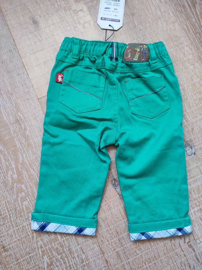 Pantalon neuf vert menthe sergent major 6 mois - photo numéro 2