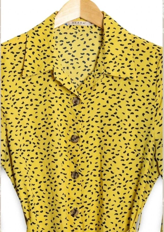 Robe chemise jaune à pois - Azara Paris - Taille M - photo numéro 4
