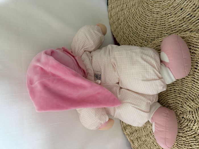 Doudou poupée lutin vichy rose MOULIN ROTY grand modèle - photo numéro 3