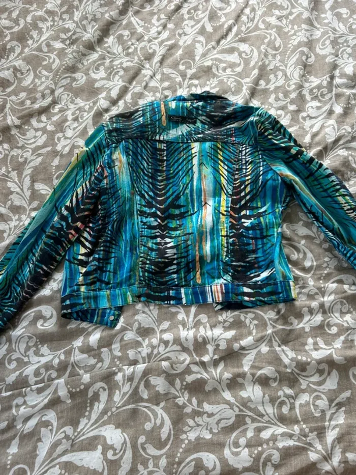 Veste en jeans bleu coloré Carla kops tailles - photo numéro 2