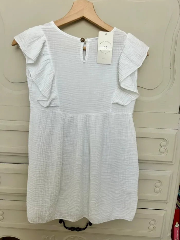 Robe blanche fille 10 ans – gaze de coton – Mini Mignon – neuve avec étiquette - photo numéro 5
