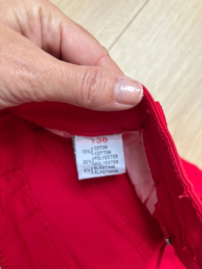 Pantalon toile rouge neuf T38 - photo numéro 3