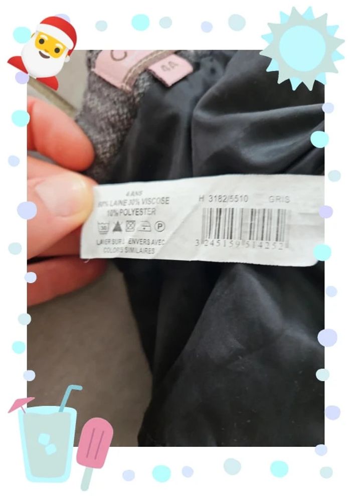 Jupe en laine taille 4 ans jupe hiver mi saison - photo numéro 3