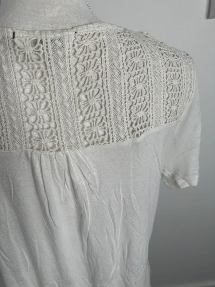 Blouse blanche et broderies ajourées NafNaf T42 XL - photo numéro 6