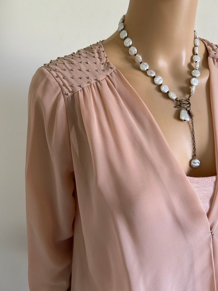 Blouse rose nude à manches longues Vero Moda taille XS jamais portée - photo numéro 4