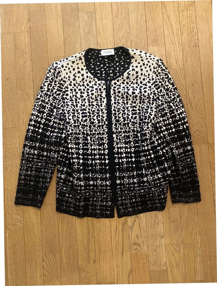 Veste en laine imprimé animal noire et blanc Stizzoli taille 50 (46 FR) - photo numéro 2