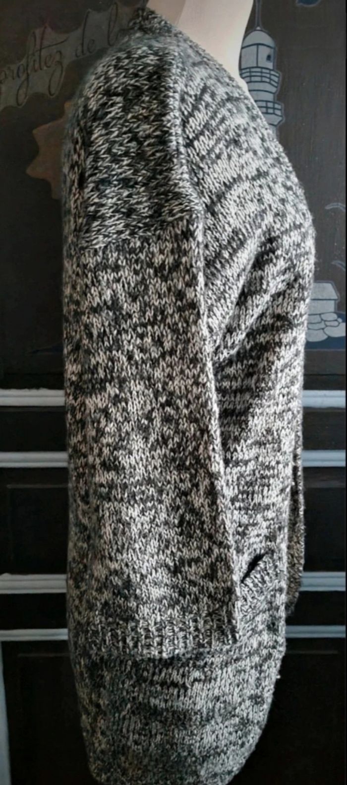 Cardigan blanc à reflet noir taille S Jennyfer - photo numéro 2